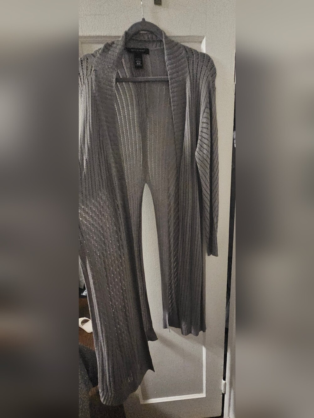 Ashley Stewart Gray Open-Weave Cardigan Size 18/20